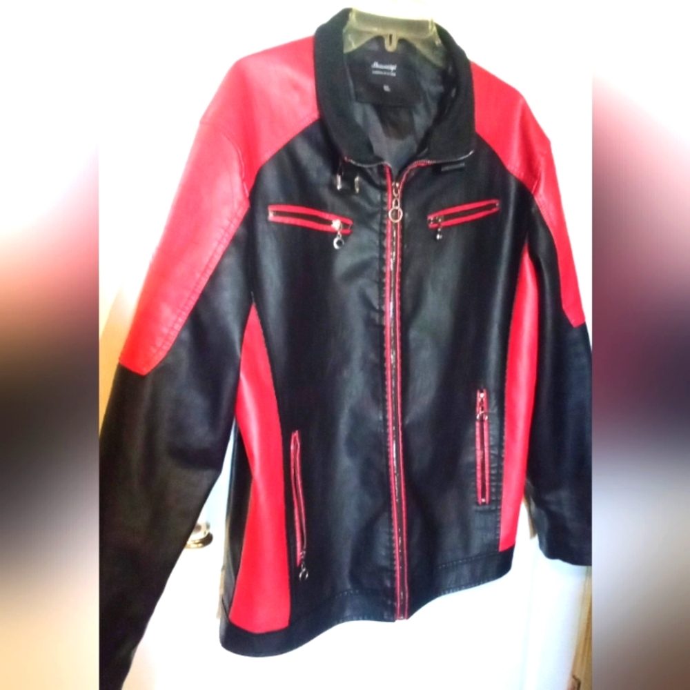 Black and Red Leather Jacket